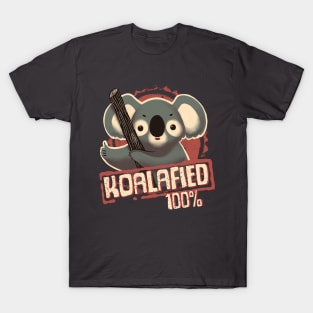 100% Koalafied - Witty Pun - Seal of Approval - Fluffy Cute Koala T-Shirt